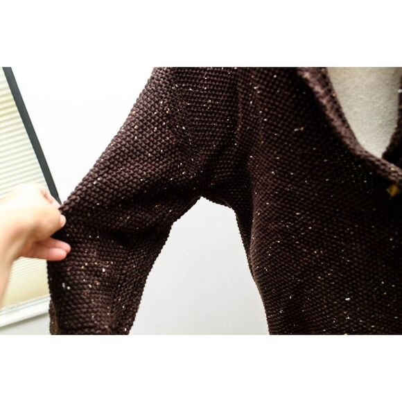 J.Jill Womens Brown Textured Open Cardigan Sweater Size L - Picture 2 of 9